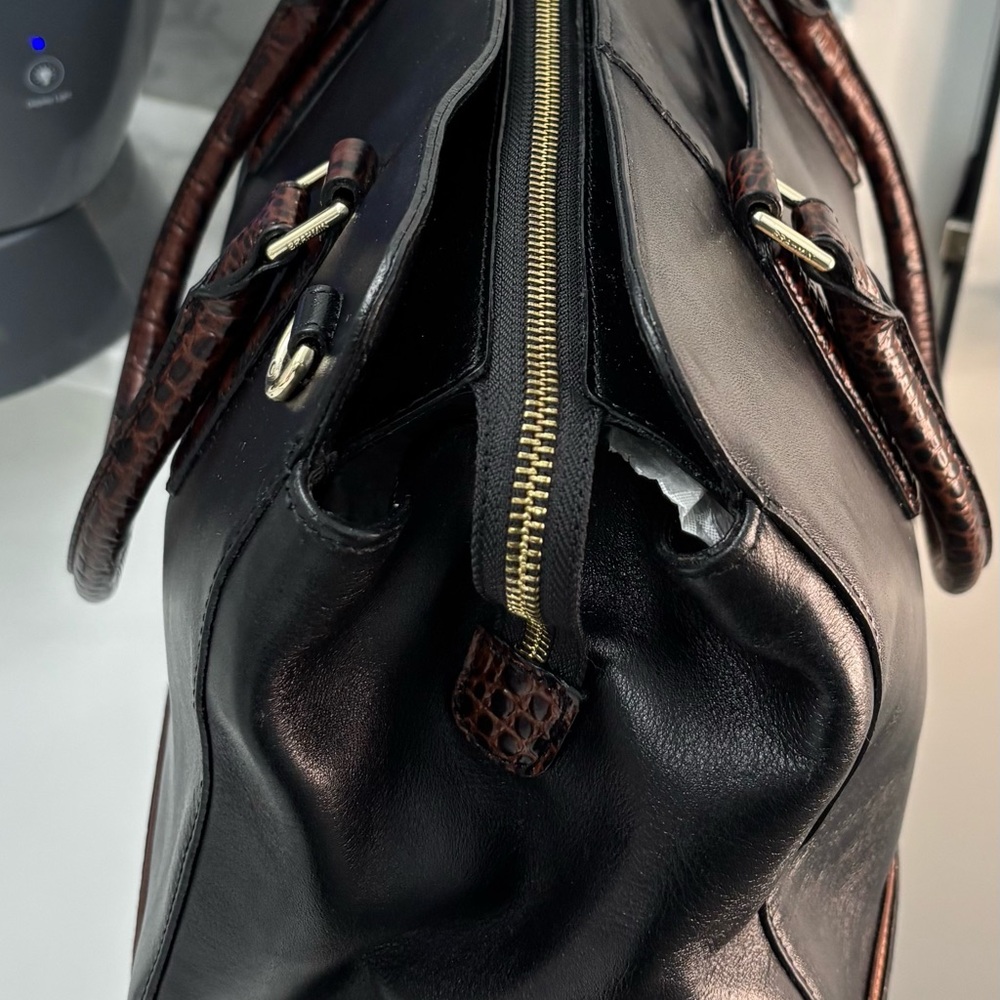 Brahmin Black and Brown LeatherTote Bag - Picture 6 of 11